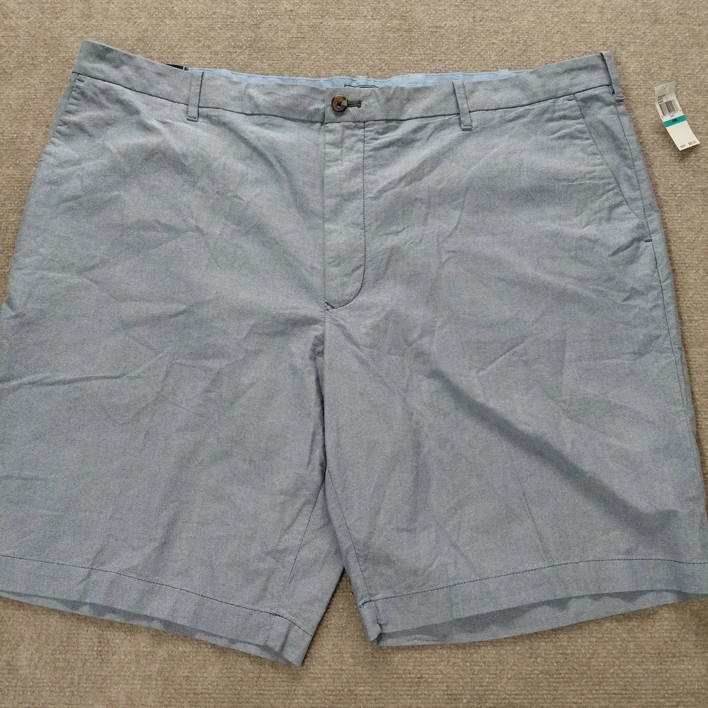 IZOD SportFlex Stretch Chino Oxford Shorts Mens 46 Breeze Blue 10.5